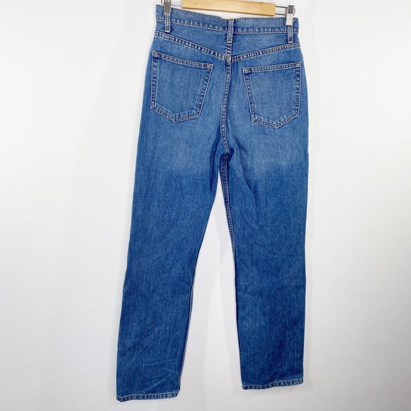Reformation Blue Denim Celtic Cynthia High Pintuck Relaxed Fit Jeans Womens 26 - Picture 2 of 12